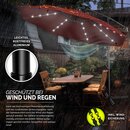 tillvex Alu Ampelschirm Rot LED Solar  300 cm mit Kurbel | Sonnenschirm mit An-/Ausschalter | Gartenschirm UV-Schutz Aluminium | Kurbelschirm mit Stnder Marktschirm wasserdicht