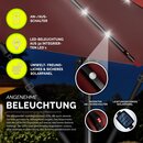 tillvex Alu Ampelschirm Rot LED Solar  300 cm mit Kurbel | Sonnenschirm mit An-/Ausschalter | Gartenschirm UV-Schutz Aluminium | Kurbelschirm mit Stnder Marktschirm wasserdicht