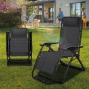 tillvex® Sonnenliege klappbar mit Kopfkissen | Gartenliege verstellbar mit Stahlrahmen | Liegestuhl mit  verstellbarer Rückenlehne und Armlehnen