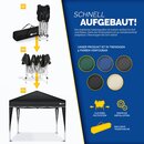 tillvex Pavillon 3x3m Schwarz wasserdicht | Pop-Up Faltpavillon hhenverstellbar | Gartenzelt UV Schutz 50+ | Partyzelt mit Tasche fr Garten