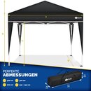 tillvex Pavillon 3x3m Schwarz wasserdicht | Pop-Up Faltpavillon hhenverstellbar | Gartenzelt UV Schutz 50+ | Partyzelt mit Tasche fr Garten