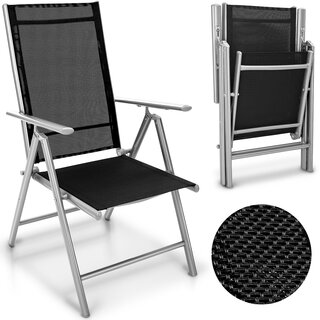 tillvex Gartenstuhl Silber klappbar aus Aluminium |...