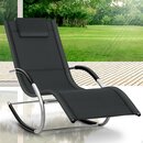 tillvex Relaxliege Anthrazit Gartenliege | Liegestuhl wetterfest | Schwungliege 150 kg Belastung | Sonnenliege atmungsaktiv