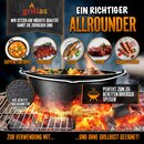 grillas� Dutch Oven Set 4,2 Liter / Topf mit F��e Deckelheber BBQ Gusseisen Feuertopf Gusstopf Schmortopf