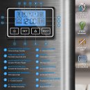 tillvex Eiswrfelmaschine Edelstahl Schwarz 12 kg - 24 h | Eiswrfelbereiter mit Timer und 2,2 Liter Wassertank | Ice-Maker LCD-Display & Selbstreinigungsfunktion | 3 Eiswrfel Gren