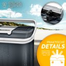 tillvex Kühlbox elektrisch 24L | Mini-Kühlschrank 230 V und 12 V für KFZ Auto Camping | kühlt & wärmt | ECO-Modus