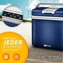 tillvex Khlbox elektrisch 24L Blau | Mini-Khlschrank 230 V und 12 V fr KFZ Auto Camping | khlt & wrmt | ECO-Modus