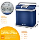 tillvex Khlbox elektrisch 24L Blau | Mini-Khlschrank 230 V und 12 V fr KFZ Auto Camping | khlt & wrmt | ECO-Modus