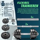 RE:SPORT Hantelset Gusseisen 15 - 60 kg Kurzhanteln Langhantel Set Hantel Hantelscheiben