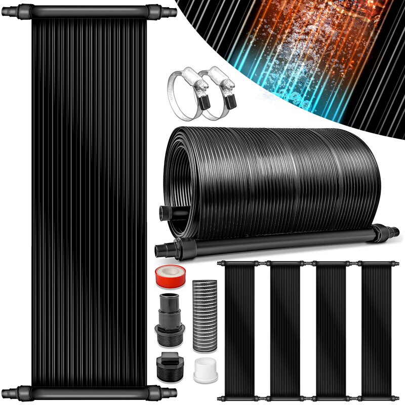 tillvex Pool Solarkollektor Set 60 x 600 cm | Solarheizung umweltfreundliches Erhitzen | Poolheizung Komplettset | Solarmatte | Sonnenkollektor fr Warmwasser