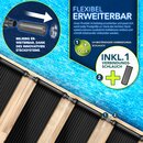 tillvex Pool Solarkollektor Set 60 x 600 cm | Solarheizung umweltfreundliches Erhitzen | Poolheizung Komplettset | Solarmatte | Sonnenkollektor fr Warmwasser