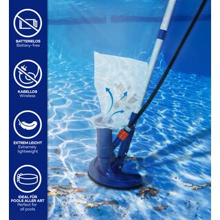Pool Bodensauger Mit Teleskopstange - Manueller Poolreiniger Mit Schlauch