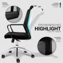 TRESKO Bürostuhl ergonomisch BS202 | Drehstuhl mit verstellbarer Lordosenstütze | Schreibtischstuhl mit Armlehne