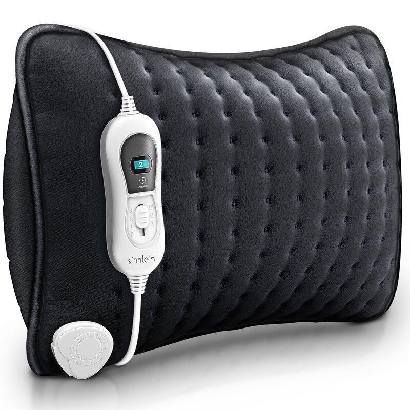 sinnlein Heizkissen elektrisch Anthrazit mit Fllung 100W fr Rcken Schulter Nacken | Wrmekissen mit 3 Temperaturstufen & Abschaltautomatik