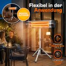 TRESKO Heizstrahler Infrarot 2500W mit Fernbedienung & Abdeckung | W�rmestrahler elektrisch mit 3 Heizstufen | Terrassenstrahler  Innen & Au�en | Infrarotstrahler h�henverstellbar