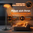 TRESKO Infrarot Stand-Heizstrahler 2000W mit Abdeckung | W�rmestrahler Terrasse elektrisch mit 3 Heizstufen | Terrassenstrahler Innen & Au�en | Infrarotstrahler mit LED-Anzeige