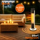 TRESKO Infrarot Stand-Heizstrahler 2000W mit Fernbedienung & Abdeckung | Wrmestrahler Terrasse elektrisch mit 3 Heizstufen | Terrassenstrahler Innen & Auen | Infrarotstrahler mit LED-Anzeige