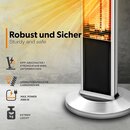 TRESKO Infrarot Stand-Heizstrahler 2000W mit Fernbedienung | Wrmestrahler Terrasse elektrisch mit 3 Heizstufen | Terrassenstrahler Innen & Auen | Infrarotstrahler mit LED-Anzeige
