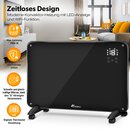 TRESKO Glaskonvektor Glasheizung 2000W APP WiFi schwarz | Elektroheizung elektrisch inkl. Fernbedienung | Konvektor Heizung Heizkrper Touch & LCD-Display | Elektroheizkrper Stand- oder Wandgert