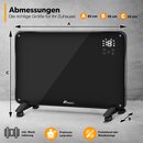 TRESKO Glaskonvektor Glasheizung 2000W APP WiFi schwarz | Elektroheizung elektrisch inkl. Fernbedienung | Konvektor Heizung Heizkrper Touch & LCD-Display | Elektroheizkrper Stand- oder Wandgert