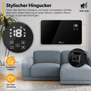TRESKO Glaskonvektor Glasheizung 2000W APP WiFi schwarz | Elektroheizung elektrisch inkl. Fernbedienung | Konvektor Heizung Heizkrper Touch & LCD-Display | Elektroheizkrper Stand- oder Wandgert