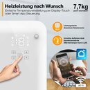 TRESKO Glaskonvektor Glasheizung 2000W APP WiFi wei | Elektroheizung elektrisch inkl. Fernbedienung | Konvektor Heizung Heizkrper Touch & LCD-Display | Elektroheizkrper Stand- oder Wandgert