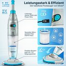 tillvex Poolsauger mit Akku und 3,6 m Teleskopstange - bis zu 15 m� | Pool Bodensauger elektrisch | Poolreiniger mit Filter & 2-Geschwindigkeits-System | Handsauger Reinigungsset kabellos