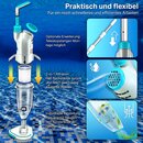 tillvex Poolsauger mit Akku und 3,6 m Teleskopstange - bis zu 15 m� | Pool Bodensauger elektrisch | Poolreiniger mit Filter & 2-Geschwindigkeits-System | Handsauger Reinigungsset kabellos