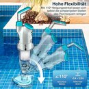 tillvex Poolsauger mit Akku und 3,6 m Teleskopstange - bis zu 15 m� | Pool Bodensauger elektrisch | Poolreiniger mit Filter & 2-Geschwindigkeits-System | Handsauger Reinigungsset kabellos
