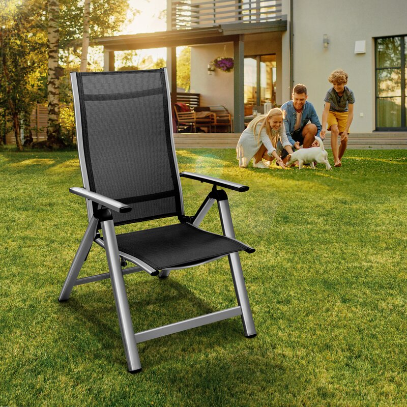 tillvex Gartenstuhl Premium klappbar aus Aluminium Hochlehner mit A