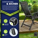 tillvex Gartenstuhl Premium 1 Stck Anthrazit klappbar aus Aluminium | Hochlehner mit Armlehnen | Klappstuhl verstellbar | Klappsessel Balkon Garten Terrasse