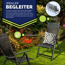 tillvex Gartenstuhl Premium 1 Stck Anthrazit klappbar aus Aluminium | Hochlehner mit Armlehnen | Klappstuhl verstellbar | Klappsessel Balkon Garten Terrasse