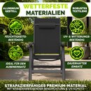 tillvex Gartenstuhl Premium 1 St�ck Anthrazit klappbar aus Aluminium | Hochlehner mit Armlehnen | Klappstuhl verstellbar | Klappsessel Balkon Garten Terrasse