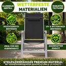 tillvex Gartenstuhl Premium 1 St�ck Silber klappbar aus Aluminium | Hochlehner mit Armlehnen | Klappstuhl verstellbar | Klappsessel Balkon Garten Terrasse