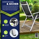 tillvex Gartenstuhl Premium 6 Stck Silber klappbar aus Aluminium | Hochlehner mit Armlehnen | Klappstuhl verstellbar | Klappsessel Balkon Garten Terrasse