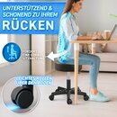 TRESKO Rollhocker hhenverstellbar Schwarz 150 kg | Hocker Drehhocker 10 cm Dicke Polsterung 47-60 cm | Arbeitshocker Brohocker 360 drehbar mit Rollen