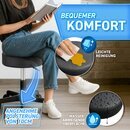 TRESKO Rollhocker hhenverstellbar Schwarz 150 kg | Hocker Drehhocker 10 cm Dicke Polsterung 47-60 cm | Arbeitshocker Brohocker 360 drehbar mit Rollen