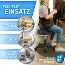 TRESKO Rollhocker hhenverstellbar Schwarz 150 kg | Hocker Drehhocker 10 cm Dicke Polsterung 47-60 cm | Arbeitshocker Brohocker 360 drehbar mit Rollen