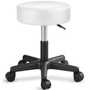 TRESKO Rollhocker hhenverstellbar Wei 150 kg | Hocker Drehhocker 10 cm Dicke Polsterung 47-60 cm | Arbeitshocker Brohocker 360 drehbar mit Rollen