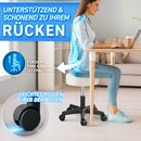 TRESKO Rollhocker hhenverstellbar Wei 150 kg | Hocker Drehhocker 10 cm Dicke Polsterung 47-60 cm | Arbeitshocker Brohocker 360 drehbar mit Rollen