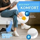 TRESKO Rollhocker hhenverstellbar Wei 150 kg | Hocker Drehhocker 10 cm Dicke Polsterung 47-60 cm | Arbeitshocker Brohocker 360 drehbar mit Rollen