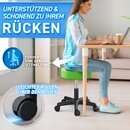 TRESKO Rollhocker h�henverstellbar Gr�n 150 kg | Hocker Drehhocker 10 cm Dicke Polsterung 47-60 cm | Arbeitshocker B�rohocker 360� drehbar mit Rollen