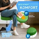 TRESKO Rollhocker h�henverstellbar Gr�n 150 kg | Hocker Drehhocker 10 cm Dicke Polsterung 47-60 cm | Arbeitshocker B�rohocker 360� drehbar mit Rollen