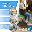 TRESKO Rollhocker h�henverstellbar Gr�n 150 kg | Hocker Drehhocker 10 cm Dicke Polsterung 47-60 cm | Arbeitshocker B�rohocker 360� drehbar mit Rollen