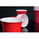 TRESKO Rote & Blaue Partybecher 100 Stck + 12 Blle Plastikbecher Party Beer Pong Cups