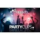 TRESKO Rote & Blaue Partybecher 100 Stck + 12 Blle Plastikbecher Party Beer Pong Cups