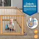 KIDUKU� 7,2 Meter Laufgitter grau XXL klappbar inkl. T�r, bestehend aus 8 Elementen, individuell formbar Laufstall Absperrgitter
