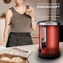 TRESKO� Gl�hweinkocher Rot 20L / 2500W Einkochautomat aus Edelstahl Gl�hweinkessel Gl�hweinautomat Hei�getr�nkeautomat Hei�wasserspender