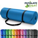 TRESKO� Yogamatte Fitnessmatte Gymnastikmatte Pilates Sportmatte Blau 185x60x1,5cm