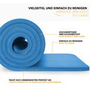 TRESKO� Yogamatte Fitnessmatte Gymnastikmatte Pilates Sportmatte Blau 185x60x1,5cm